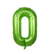 Fóliový balónek číslo 0 - zelený, 100 cm