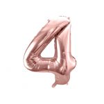 Fóliový balónek číslo 4 - rose gold, 86 cm
