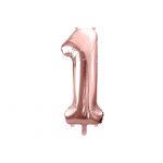 Fóliový balónek číslo 1 - rose gold, 86 cm