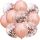 Balónky 10 ks mix - rose gold konfety