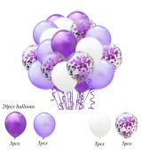 Balónky 20 ks mix - fialovo-fuchsiové balónky