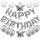 Balónkový set  Happy Birthday stříbrný
