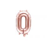 Fóliový balónek číslo 0 - rose gold, 35 cm