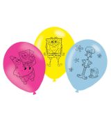 SpongeBob balonky 6 ks, 28 cm, 3 druhy
