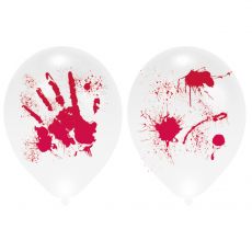 LED balónek krvavý Halloween, 4 ks, 28 cm