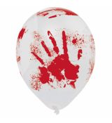Balónek krvavé ruce, 6 ks, 25 cm