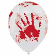 Balónek krvavé ruce, 6 ks, 25 cm
