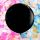 Balónek černý 1 m - náplň modrá a růžová