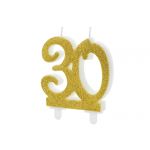 Svíčka na dort č. 30 - zlatá