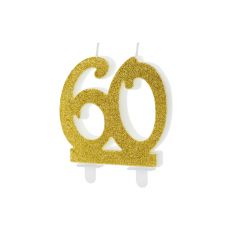 Svíčka na dort č. 60 - zlatá