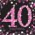 Ubrousky 40.narozeniny, černo - růžové barvy