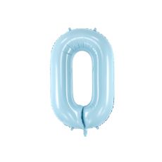 Fóliový balónek číslo 0 - světle modrý, 86 cm