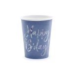 Happy B'day !, tmavě modré kelímky 6 ks, 220 ml