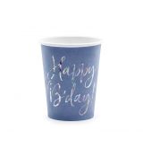 Happy B'day !, tmavě modré kelímky 6 ks, 220 ml
