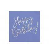 Happy B'day !, tmavě modré ubrousky, 20 ks, 33 x 33 cm