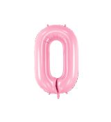 Fóliový balónek číslo 0 - světle růžový, 86 cm