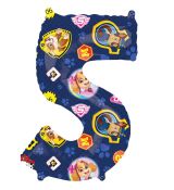 Fóliový balónek číslo 5 Paw Patrol, 66 cm