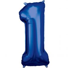 Fóliový balónek číslo 1 - tmavě modrý, 88 cm