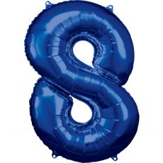 Fóliový balónek číslo 8 - tmavě modrý, 83 cm