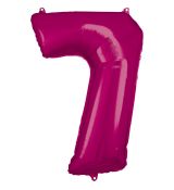 Fóliový balónek číslo 7 - tmavě růžový, 88 cm
