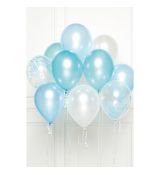 Balónkový set modrý, 10 ks + stuha