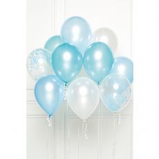Balónkový set modrý, 10 ks + stuha