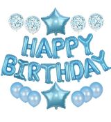 Balónkový set Happy Birthday modrý