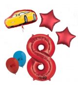 Balónkový set Cars, 8.narozeniny, 12 ks