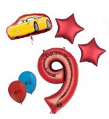Balónkový set Cars, 9.narozeniny, 12 ks