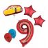 Balónkový set Cars, 9.narozeniny, 12 ks