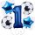 Balónkový set Fotbal, modrý, 1.narozeniny, 5 ks