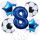 Balónkový set Fotbal, modrý, 8.narozeniny, 5 ks