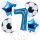 Balónkový set Fotbal, modrý, 7.narozeniny, 5 ks