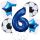 Balónkový set Fotbal, modrý, 6.narozeniny, 5 ks