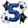 Balónkový set Fotbal, modrý, 5.narozeniny, 5 ks