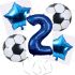 Balónkový set Fotbal, modrý, 2.narozeniny, 5 ks
