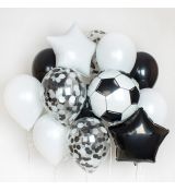 Balónkový set Fotbal, černo-bílý, 12 ks