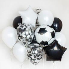 Balónkový set Fotbal, černo-bílý, 12 ks