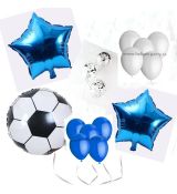 Balónkový set Fotbal, modrý, 12 ks