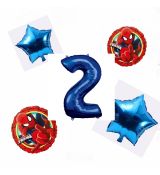 Balónkový set Spiderman modrý, 2.narozeniny, 5 ks