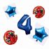 Balónkový set Spiderman modrý, 4.narozeniny, 5 ks