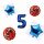 Balónkový set Spiderman modrý, 5.narozeniny, 5 ks