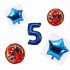 Balónkový set Spiderman modrý, 5.narozeniny, 5 ks