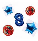 Balónkový set Spiderman modrý, 8.narozeniny, 5 ks