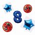 Balónkový set Spiderman modrý, 8.narozeniny, 5 ks