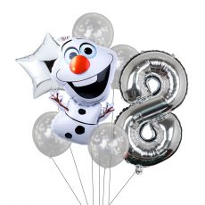 Balónkový set Olaf, 8.narozeniny, 7 ks