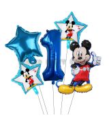 Balónkový set Mickey 1.narozeniny, tmavý,  5 ks