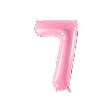 Fóliový balónek číslo 7 - světle růžový, 86 cm