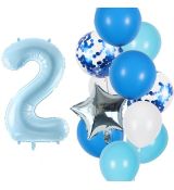 Balónkový set 2.narozeniny, modrý, 11 ks