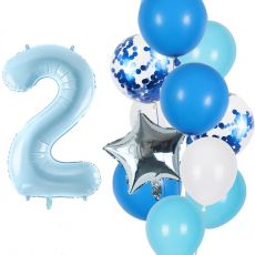 Balónkový set 2.narozeniny, modrý, 11 ks